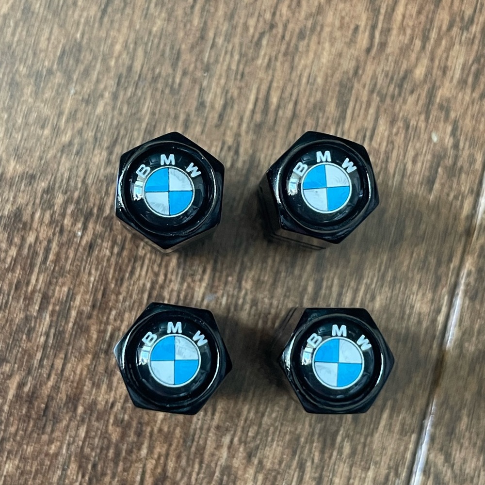 BMW Black and Blue Valve Caps
